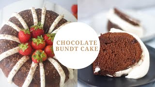 Chocolate bundt cake with cake mix and pudding-Chocolate bundt cake from cake mix|NOTHING BUNDT CAKE