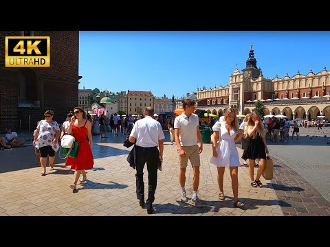 Virtual walk around Krakow -  Holidays in Krakow 2022 - Visit Krakow city center 4K - City guide PL