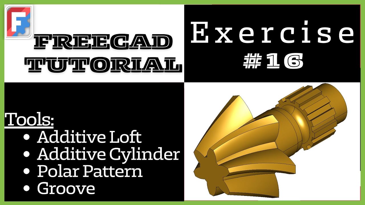 FreeCAD Tutorial for beginners, 3D Exercise #16 - YouTube
