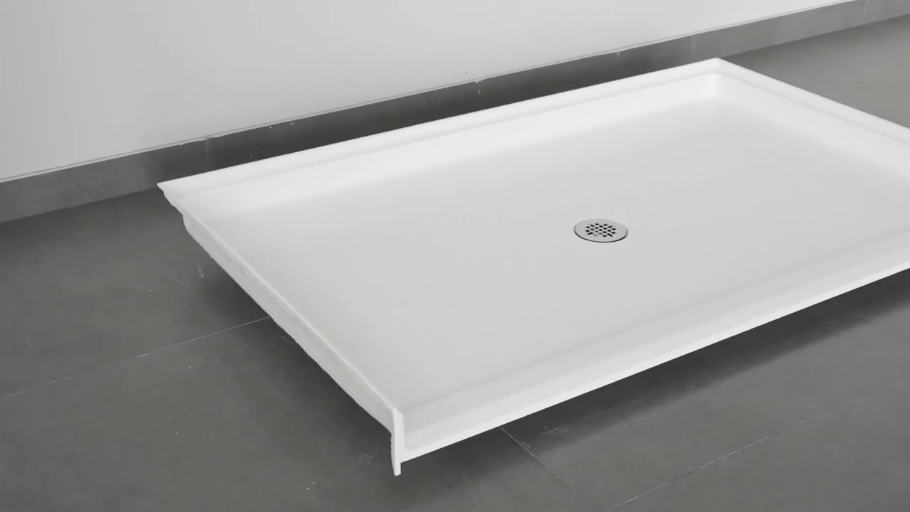 72x36 Glossy White Acrylic Alcove Shower Base - ADA Compliant