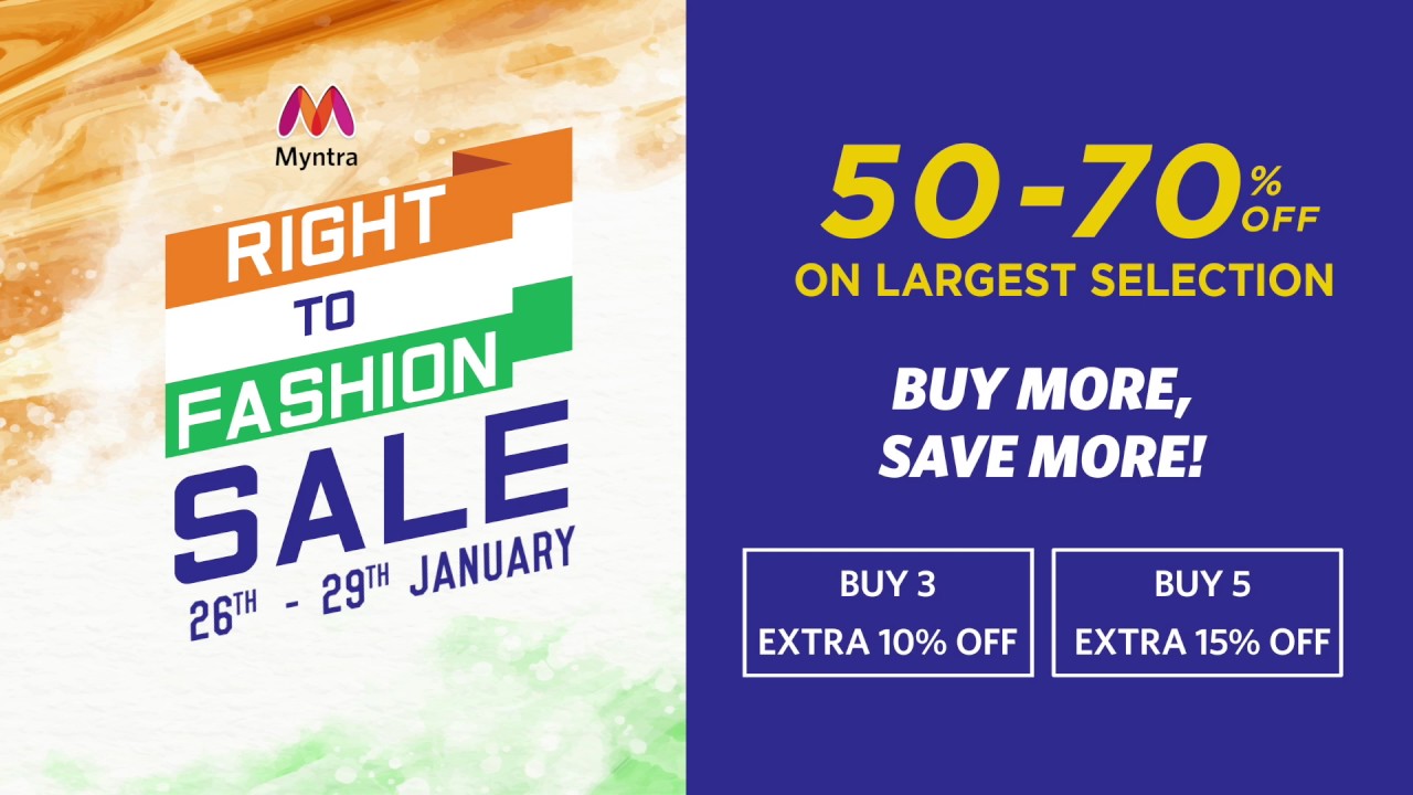 Myntra's Right to Fashion Sale from 2629th January! Download the
