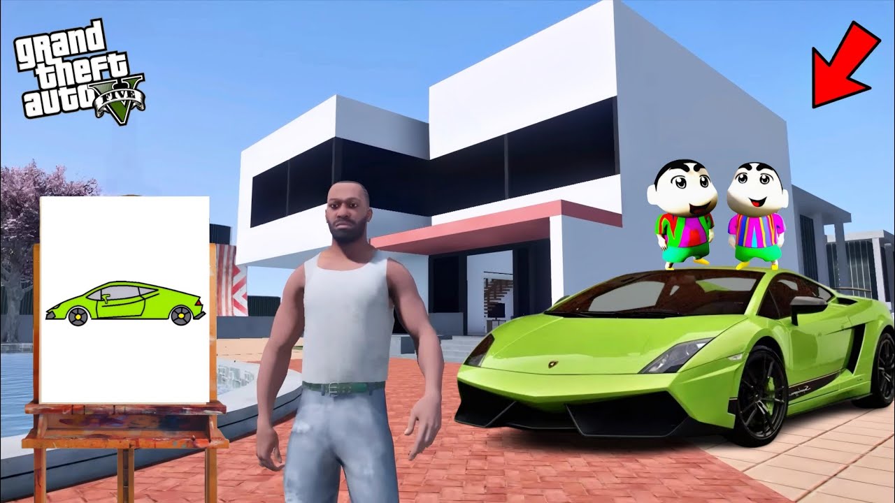 FRANKLIN DRAWING A LAMBORGHINI CAR TO PARTICIPATE IN A RACE BY USING MAGICAL PAINTING BOARD