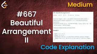 Beautiful Arrangement II | Live Coding with Explanation | Leetcode - 667