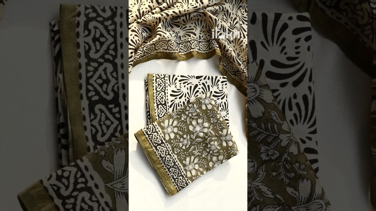 Discover the Charm: Bagru Print Suit Materials | Quick Style Spotlight | Shop Now | iTokri.com