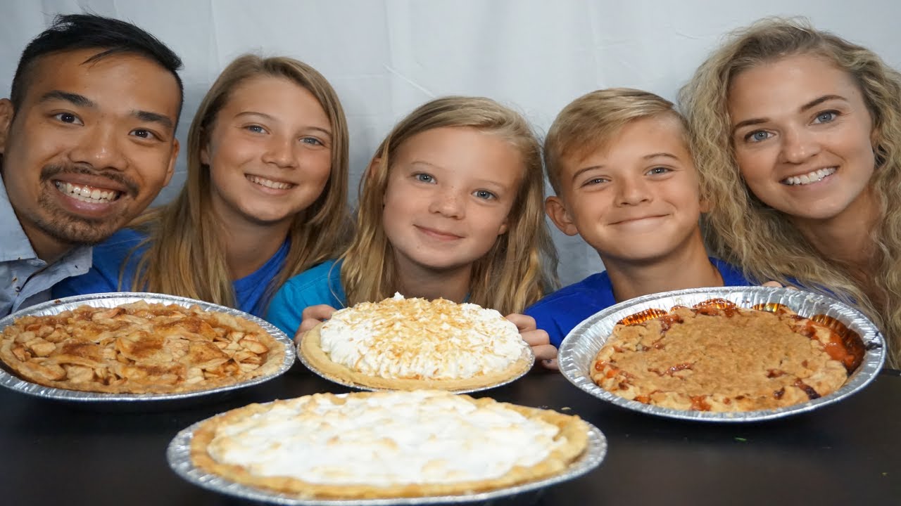 10K & 20K Subs celebration! WE EAT PIE! Lemon Meringue pie, Apple pie, Coconut Cream and rhubarb!