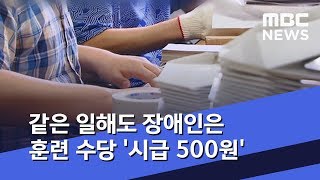 같은 일해도 장애인은 훈련 수당 '시급 500원' (2019.07.20/뉴스데스크/MBC)