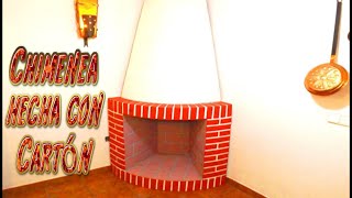 Manualidad Decorativa, Chimenea hecha con Cartón - Santiago y sus ideas