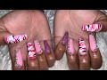 Acrylic Nails Tutorial | Pink Camo Nails | Acrylic Nails