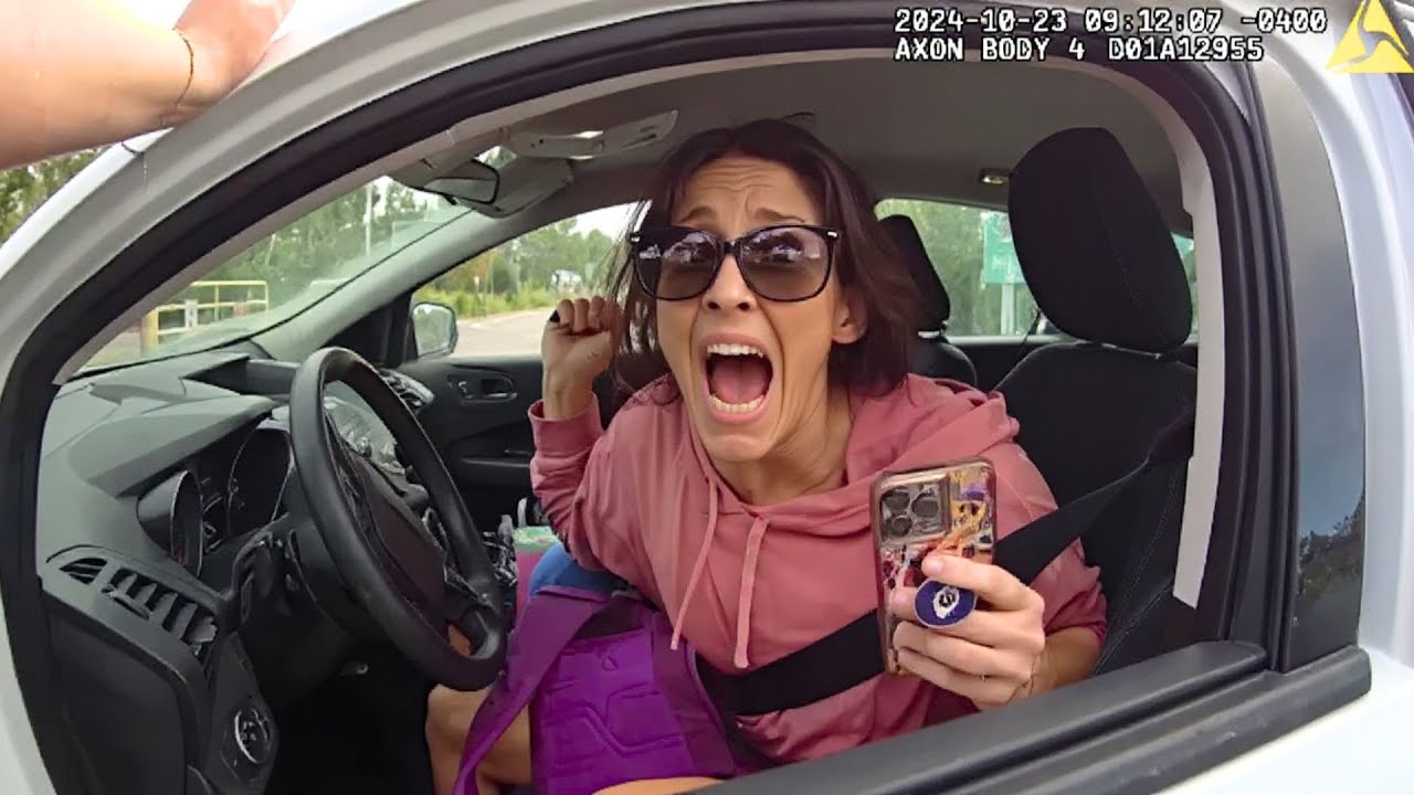 Crazy Woman Turns Simple Traffic Stop into Felony - YouTube