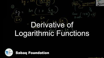 Derivative of Logarithmic Functions, Math Lecture | Sabaq.pk
