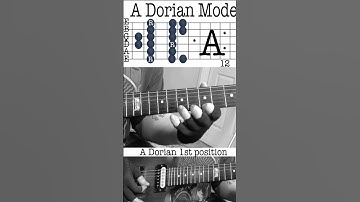 A Dorian mode 1st position guitar scale, how to play the dorian scale position 1