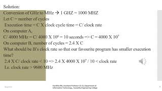 19CS305   Computer Architecture Calculating Clock rate