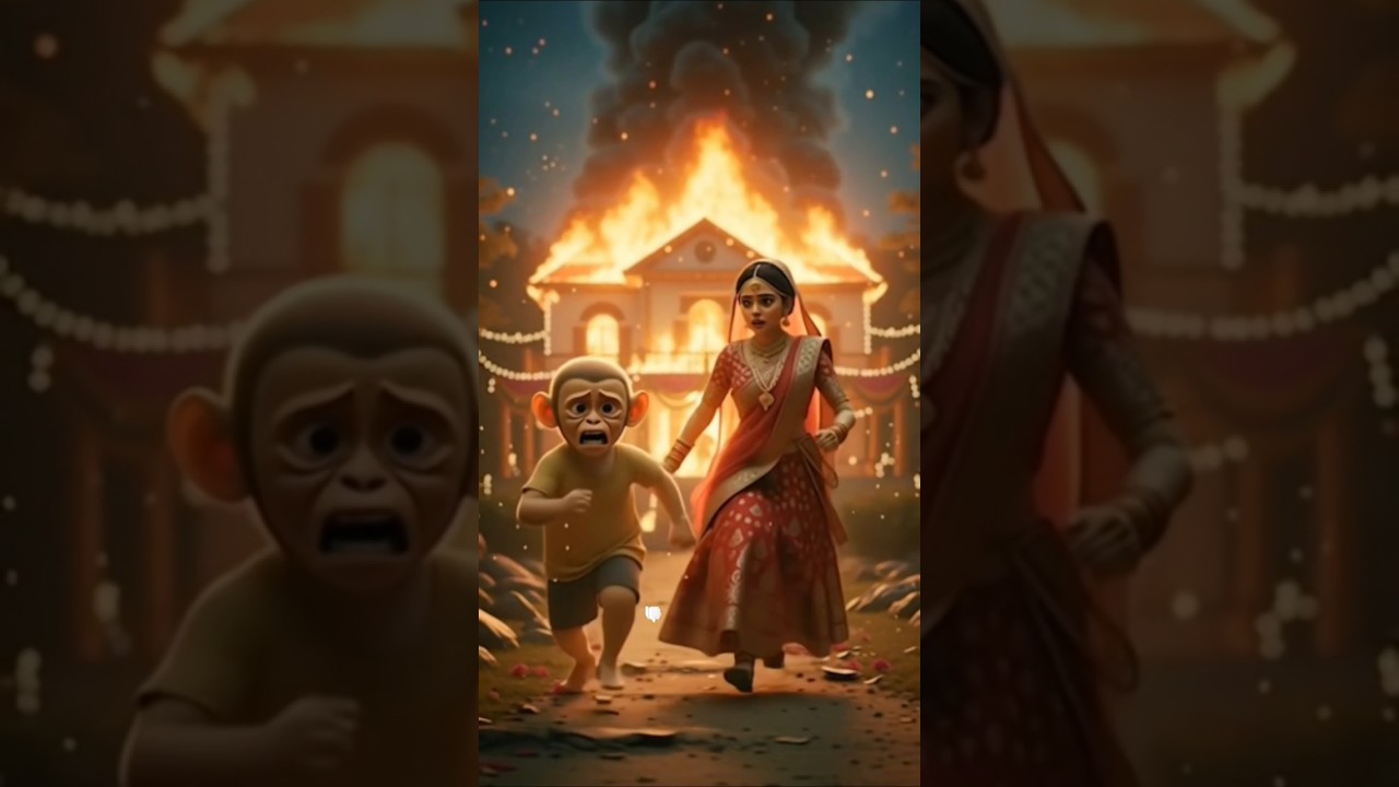 आखिर बंदर मामा ने घर में आग क्यों लगाई#monkey #animation #marriage
