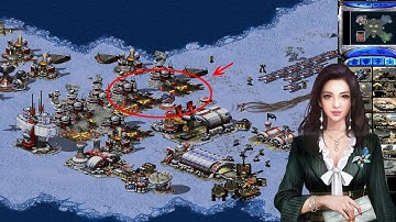 Red Alert 2 Face Down 1 vs 3 Rude Enermy Superweapon