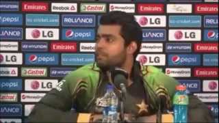 Funny english response of umar akmal after india pakistan match presentation