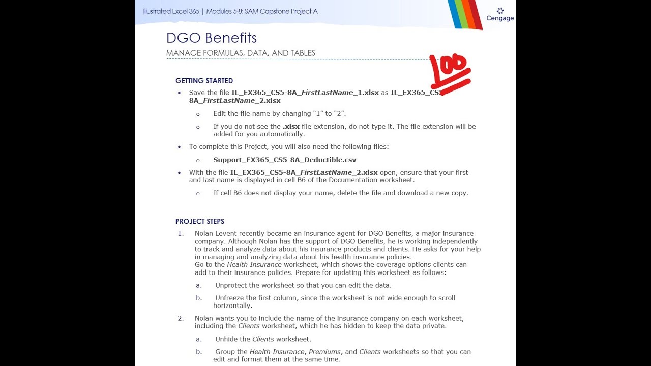 Illustrated Excel 365 | Modules 5-8: SAM Capstone Project A