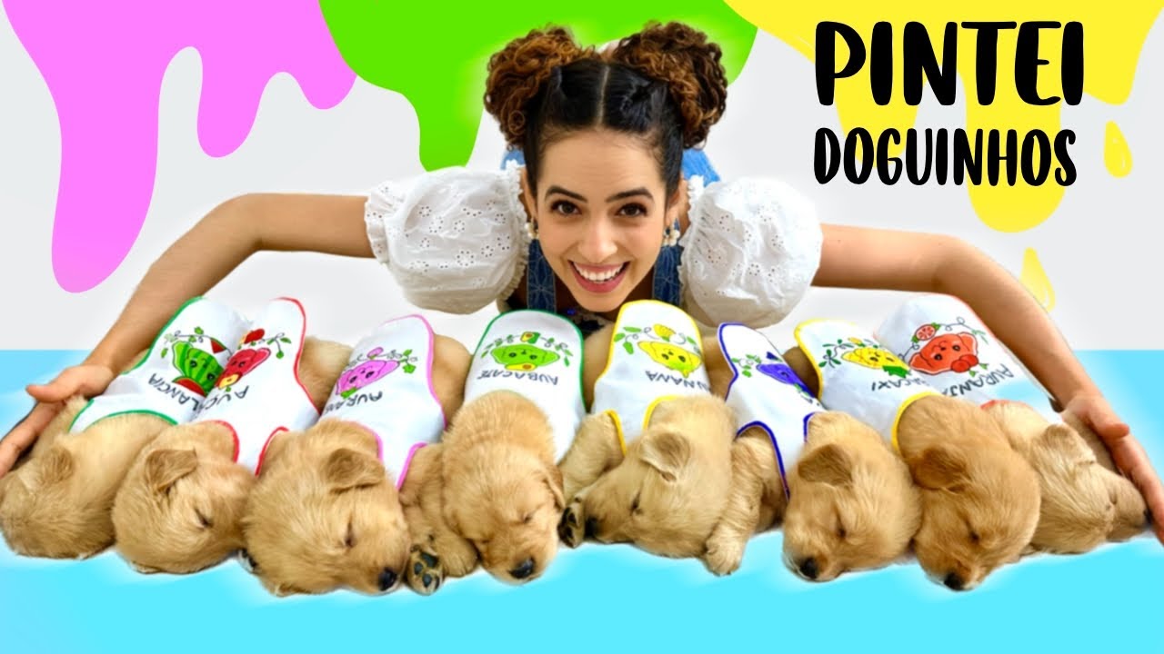 PINTEI ROUPINHAS pra 8 FILHOTES de GOLDEN! Alerta de Fofura!!! Paula Stephania