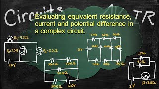 Physics Circuits Complex Circuit Problems - Current, Resistance and Potential Difference- 4 Examples
