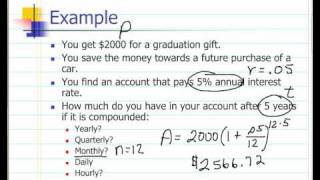Tutorial on solving compound interest problems.