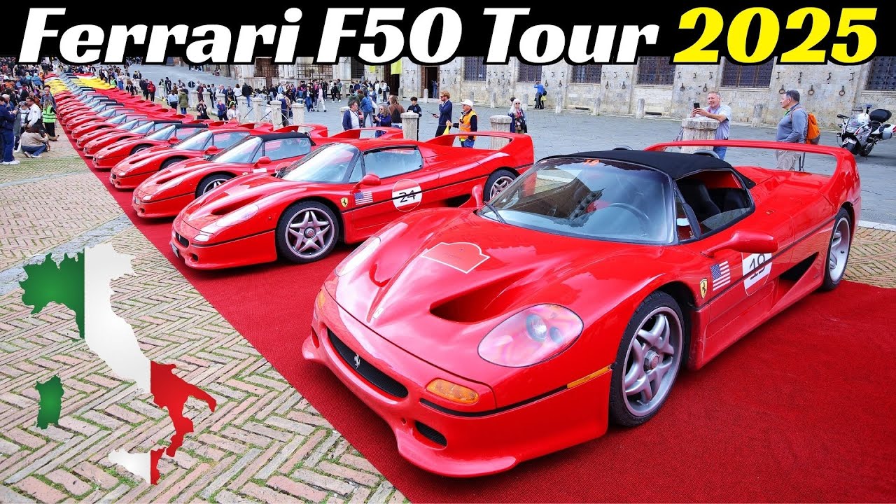 Ferrari F50 Legacy Tour 2025 - 30th Anniversary in Italy - Siena, Vinci & Cutigliano - EPIC Parade!