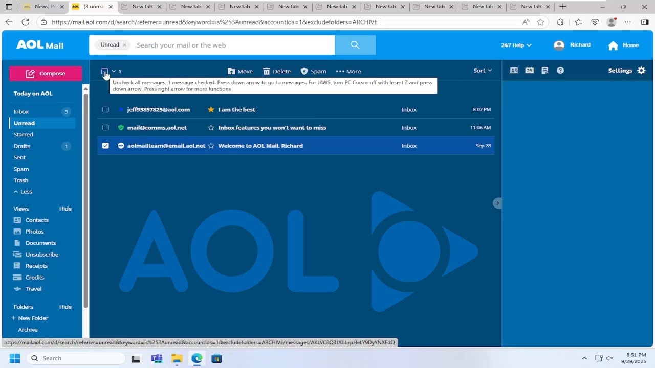 Как удалить непрочитанные письма в AOL Mail [Руководство]