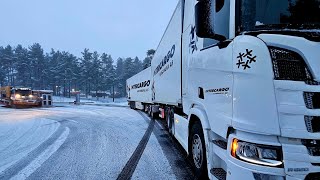 Ce înseamnă MUNCA unui ȘOFER❌️CAMION DE 64 TONE❌️iarna pe Zăpadă#work #vlog #truckdriver #bigtruck