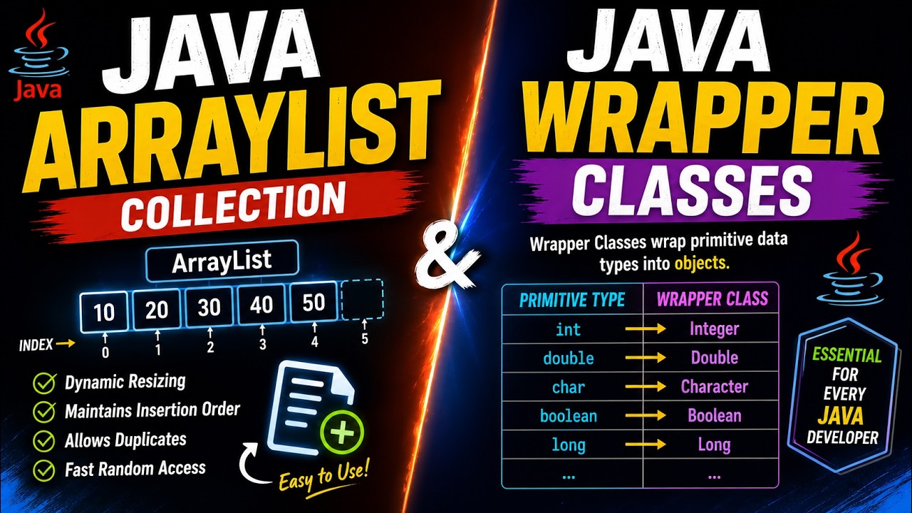 Java ArrayList | Collection & Wrapper Classes Tutorial | get() set ...