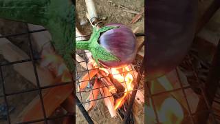 Wood Fire Grilled Brinjal 🍆 Telugu | By Sasirekha Food #shorts #youtubeshorts #food