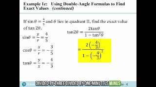 Chapter5.3 Double Angle, Power Reducing, Half Angle Identities
