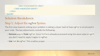 Creating an embedded ngFor Inside an ngIf Statement in Angular