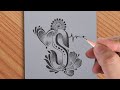 How to make s letter tattoo drawing with pencil   amazing pencil letter art