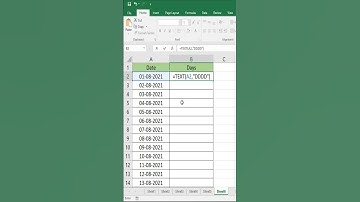 #Shorts Convert DATES into Days ( Words ) in Excel