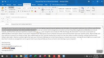 Drag and Drop Text in Outlook [Quick Win!!!]
