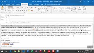 Drag and Drop Text in Outlook [Quick Win!!!]