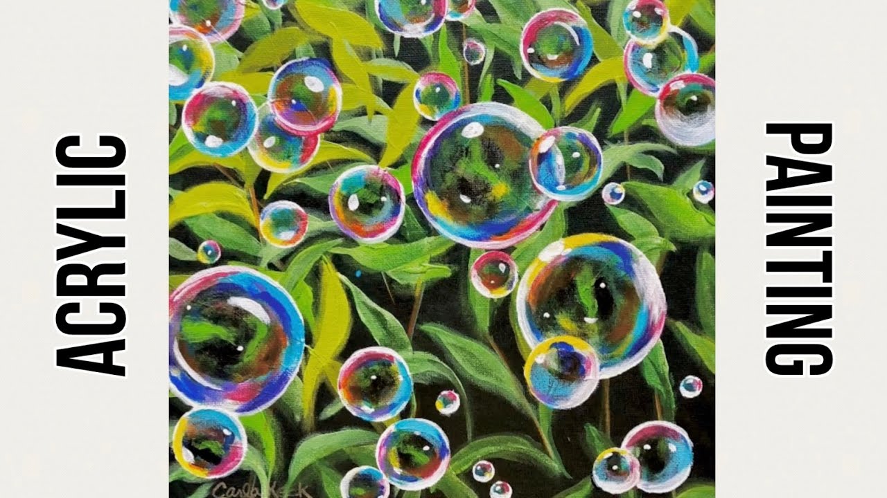 How to paint bubbles acrylic painting tutorial step by step