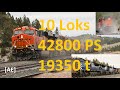 AE #257 42800PS, 10 Loks und 19350 Tonnen Zug am Mullan Pass // Monster // 10 locos with 42800 hp