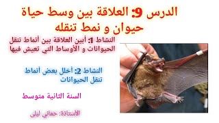 الدرس 9: العلاقة بين وسط حياة حيوان و نمط تنقله