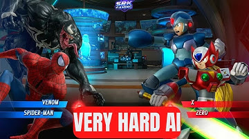 Venom & Spiderman VS Mega Man X & Zero (Very Hard AI) - Marver VS Capcom Infinite