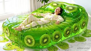 Which Crazy Bed Would You Pick? 🦋 Giant Kiwi & Jelly | Ultimate Oddly Satisfying AI ASMR #3 #aiasmr screenshot 3