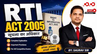 #RTI Act 2005. Lecture.01 | Part 1, Paper 7 #CGPSC | By Saurav Sir