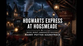 Hogwarts Express at Hogsmeade | Rainy Night Ambience & Original Harry Potter Soundtrack