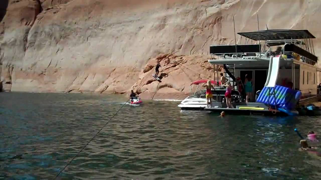zip line water ski, Lake powell YouTube