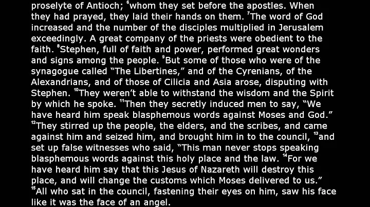 The Holy Bible - Acts Chapter 6 (World English Translation)