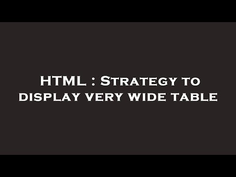 HTML : Strategy