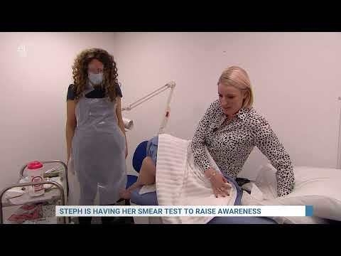 Steph McGovern @pink shoes off for test
