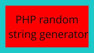 PHP random string generator