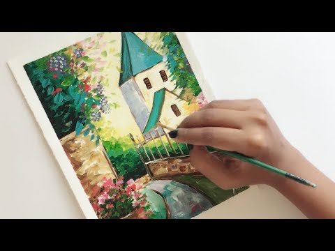 French Flower Garden Painting On Canvas Acrylic Debslilarts You French Flower Garden Painting On Canvas, Flower Garden Painting Tutorial