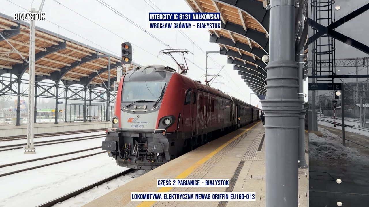 Poland Train InterCity IC 6131 NAŁKOWSKA Wrocław Główny - Białystok część 2 Polska z tyłu pociągu