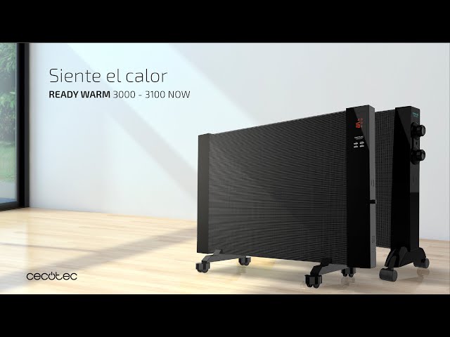 Ready Warm 3100 Now Smart Placa radiante de mica mecánica. Potente. 2000 W.  Pantalla LCD. Temporizador. 3 modos. Con ruedas. Termostato regulable.  Sistema de protección sobrecalentamiento. Ready Warm 3000 Now. Cecotec