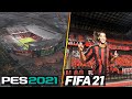 FIFA 21 vs PES 2021: Stadiums (Emirates, Old Trafford, San Siro, etc)